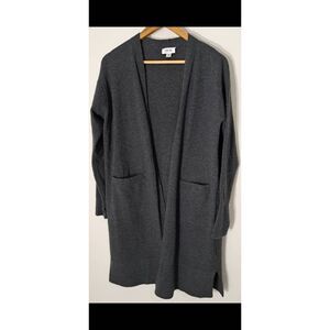 Per Se by Carlisle womens medium alpaca wool long cardigan sweater gray